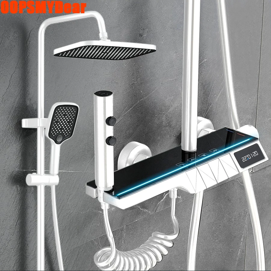 AmbientLEDDigitalRainShowerSetBathroomHotColdThermostatic