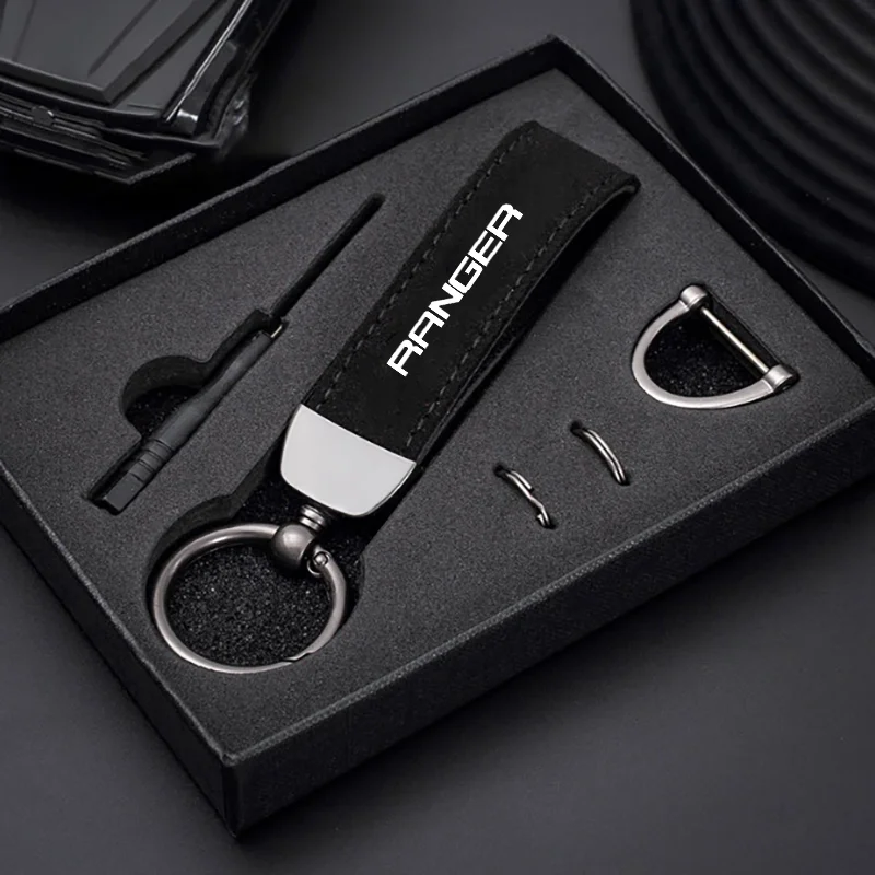 Luxurious Suede Leather Car Keychain Accessory