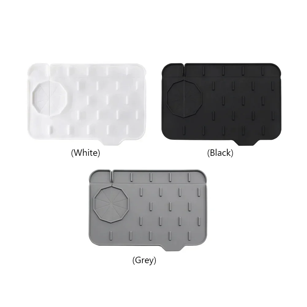 Kitchen Silicone Faucet Mat Absorbent Mat Sink Splash Guard Drain Pad Double Sided Use Bathroom Sink Kitchen Gadget 6