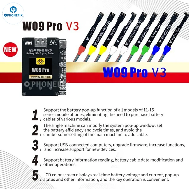 OSS W09 Pro V3 Tester External Battery Repair Cable For
