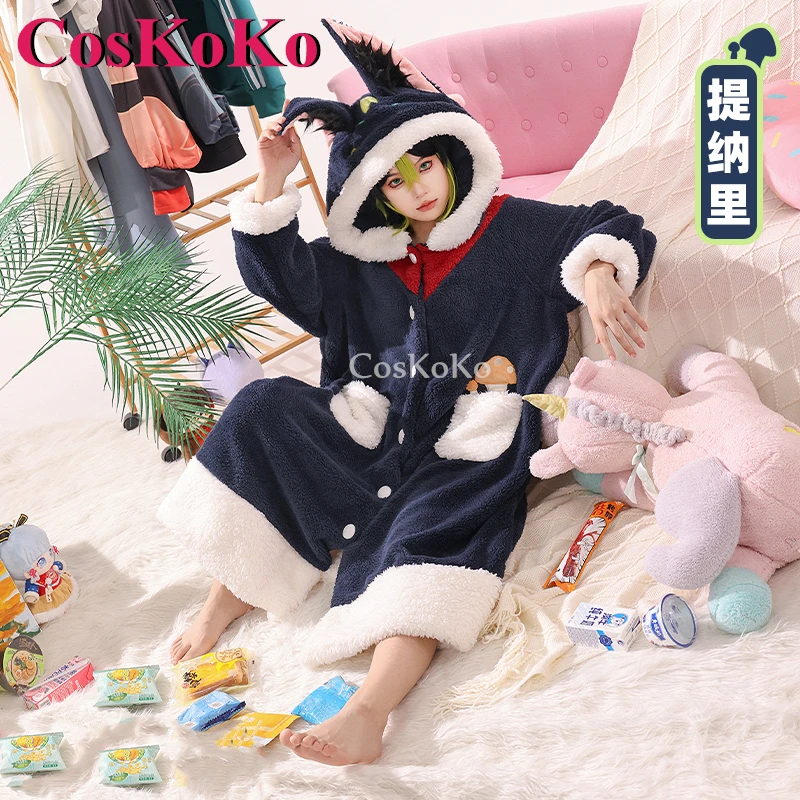 CosKoKo Scaramouche, Tignari, Zhongli, Venti 코스프레 게임 원신 임팩트 코스튬 파생 옷, 사랑스러운 잠옷, 플러시 잠옷