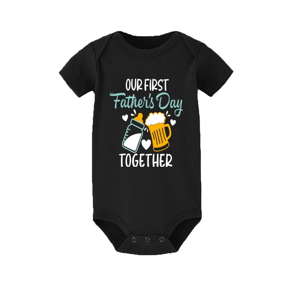 Our First Father's Day Daddy Baby Family Matching Clothes Tops Dad Boys Girls Holiday Party Outfit Papa T-shirt Baby Bodysuits 6