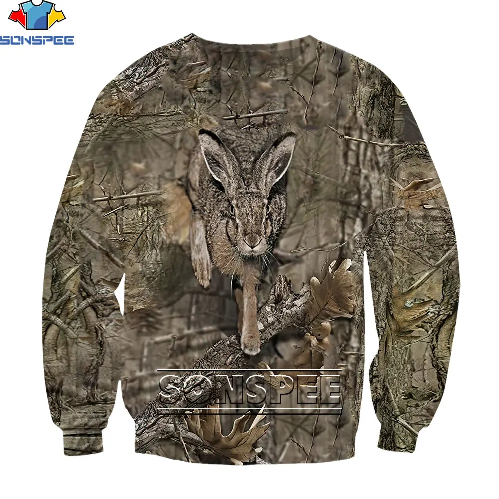 

SONSPEE 3D Print Sweatshirt Men Fashion Long Sleeve Animal Mallard Camo Hunting Hare Printed Sweatshirt Women Hoody Pullover