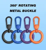 1 Pcs Metal Phone Lanyard Gasket Patch Rotatable Metal Buckle Hanging Steel Clip Card Cord Tab Mobile Phone Accessories 2