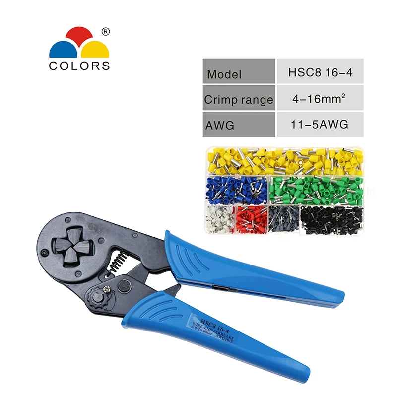 

COLORS HSC816-4 Crimping Wire Hand Tool Pliers Set Crimper Multifuncional 4-16mm 11-5AWG