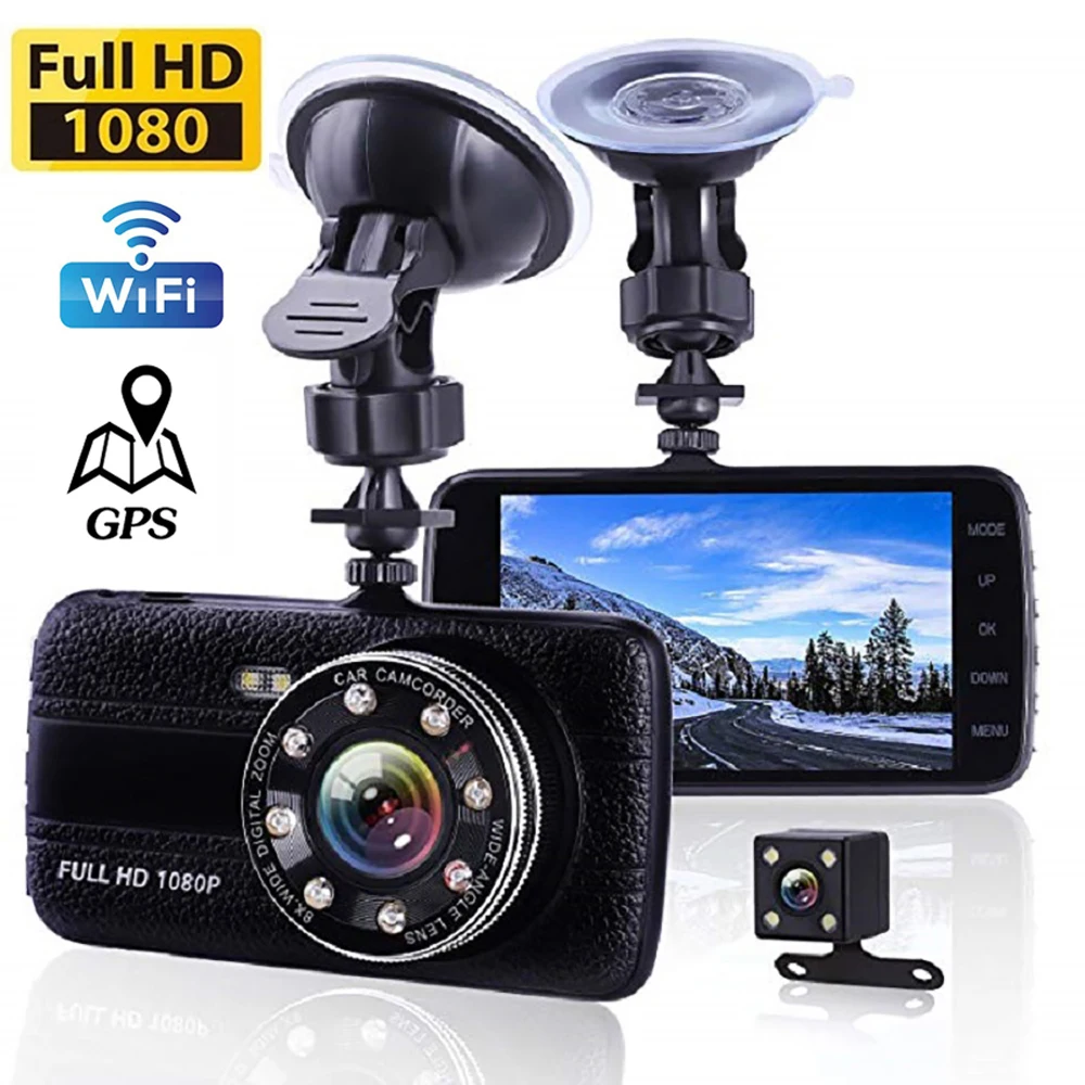 

Автомобильный видеорегистратор WiFi Full HD 1080P, видеорегистратор с камерой заднего вида, Автомобильный видеорегистратор с ночным видением, Автомобильный видеорегистратор, видеорегистратор GPS, автомобильные аксессуары