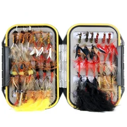 60 Pieces Fly Hook Accessory Set Fake Bait Wet and Dry Hair Hook with Barbed Bionic Insect Bait Fishing Hook