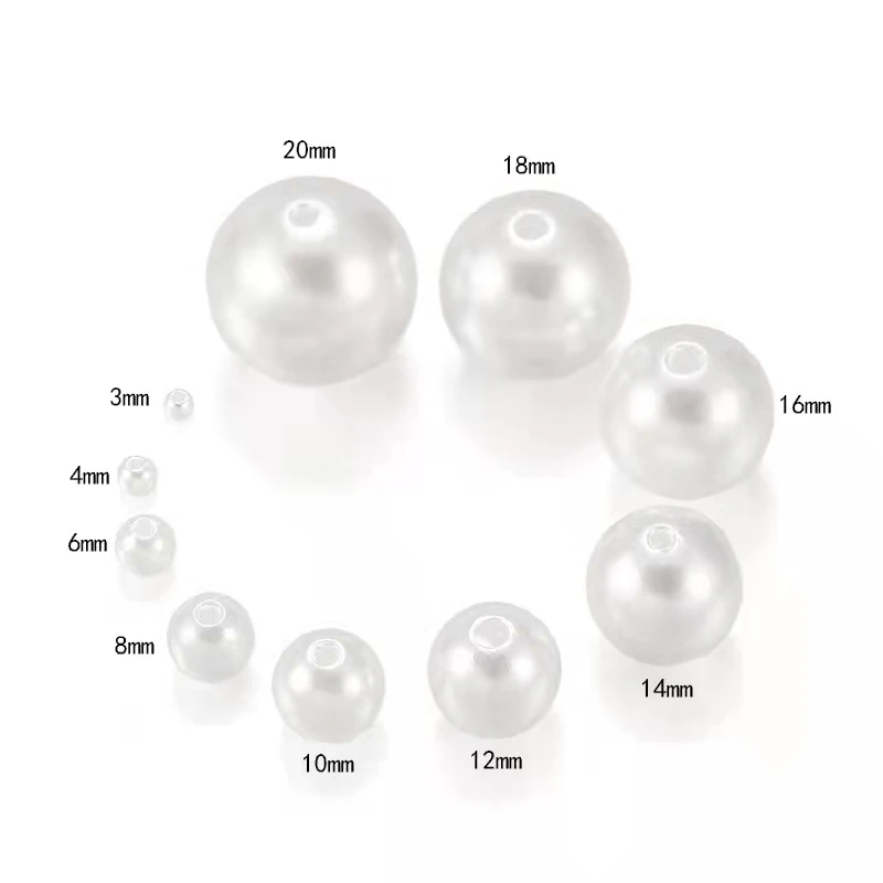 500g/Lot Pure White Straight Hole Pearl for jewelry clothing Dress DIY