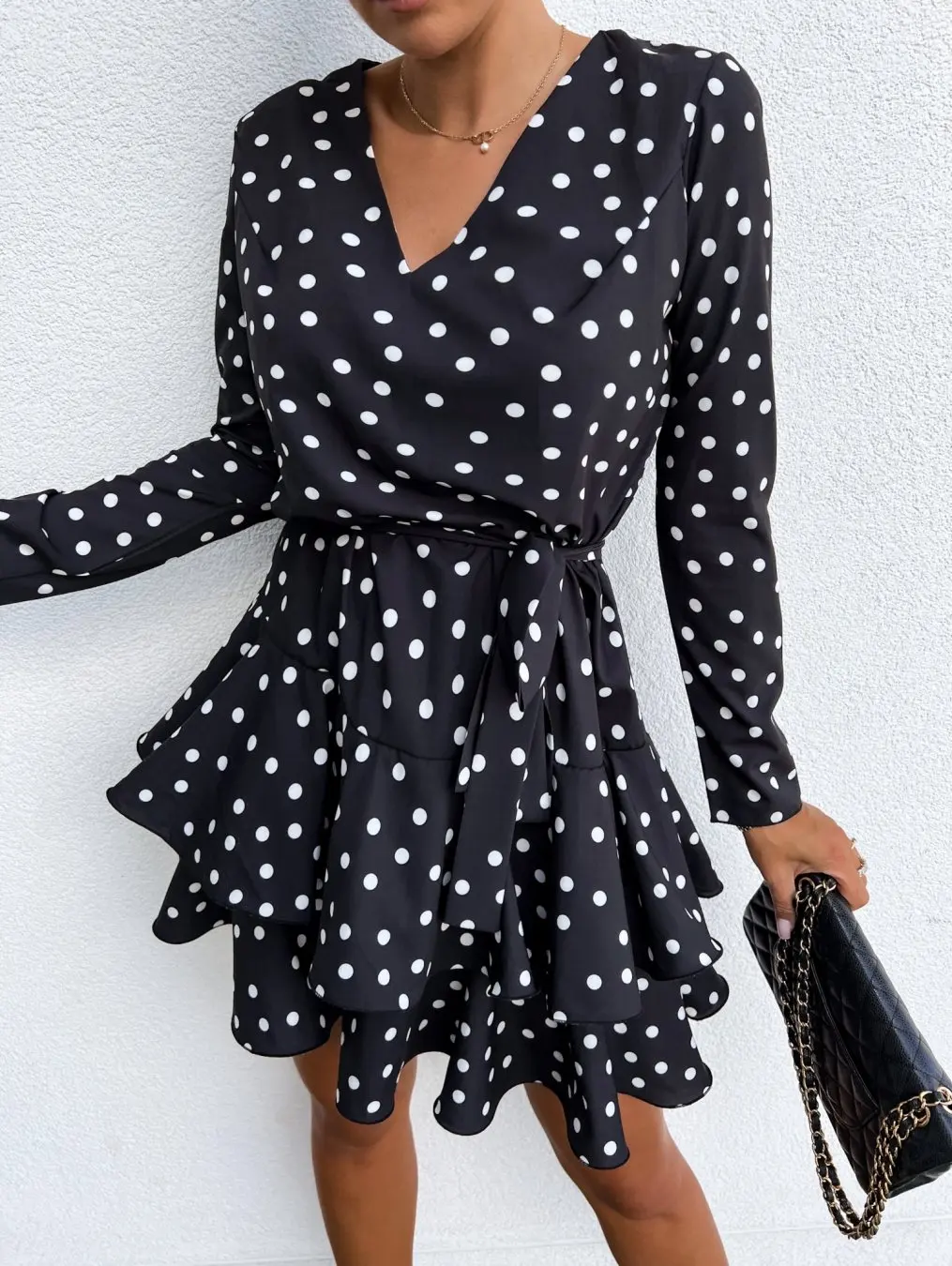 

Women's Clothing New Sexy Fashion Casual Commuting Versatile Beach Style Leopard Print V-neck Dress