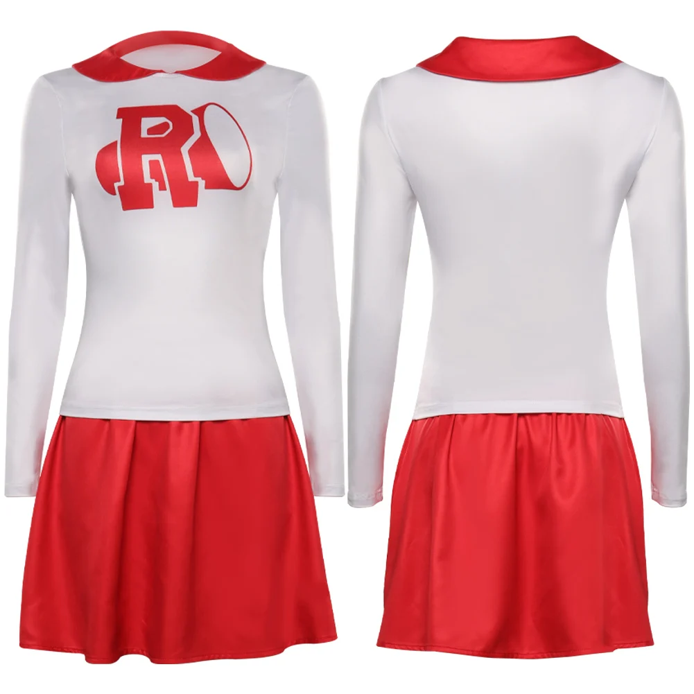 Grease Rydell High Pink Lady Cheerleader Cosplay Costume Sportswear Top