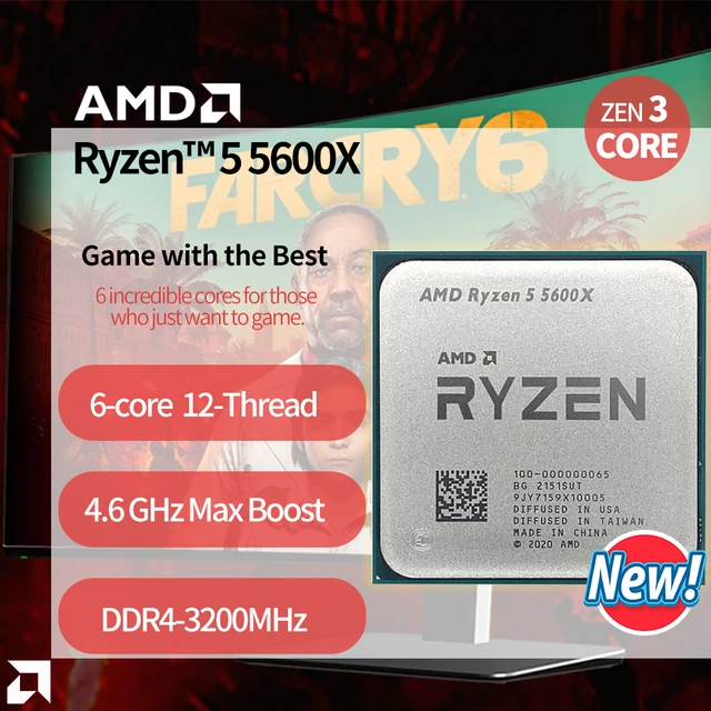 NEW AMD Ryzen 5 5600X R5 5600X 3.7 GHz Six-Core twelve-Thread 65W