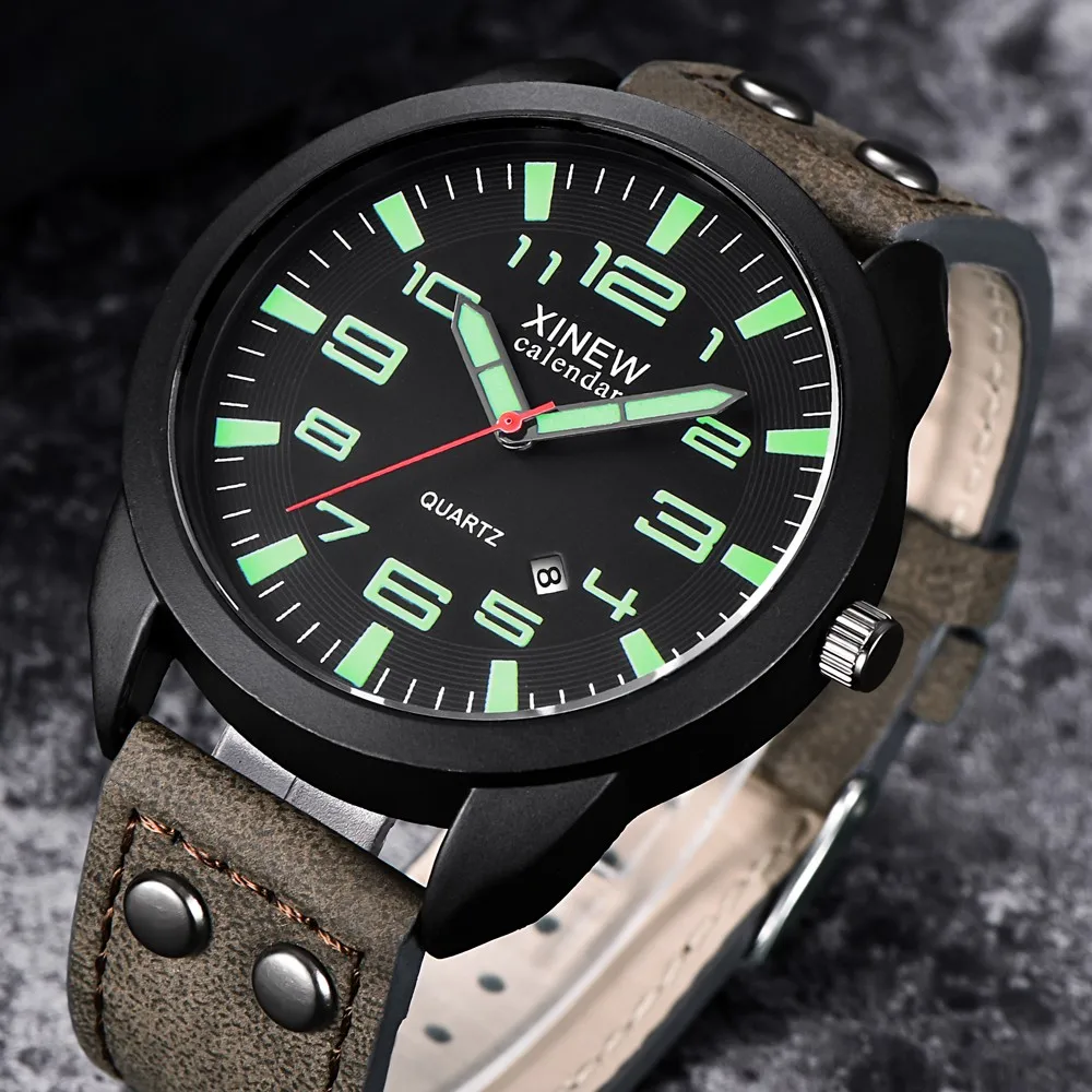 

Top Brand Watches New Leather Sports Quartz Mens Watch Simple Clock Male Fashion Business Quartz Wristwatch Montre Homme 2024