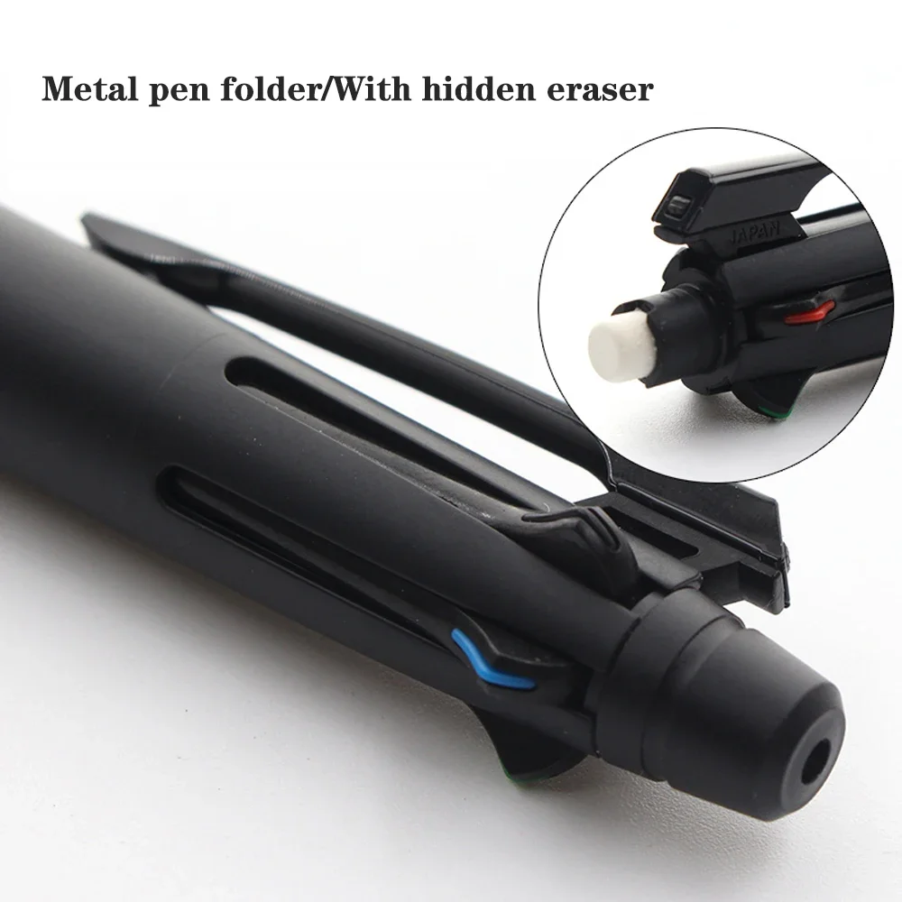 Japan UNI Jetstream Multifunctional Pen Ballpoint Pen + Mechanical Pencil 5 in 1 MSXE5-2005 Frosted Oak Hand Guard Spinning
