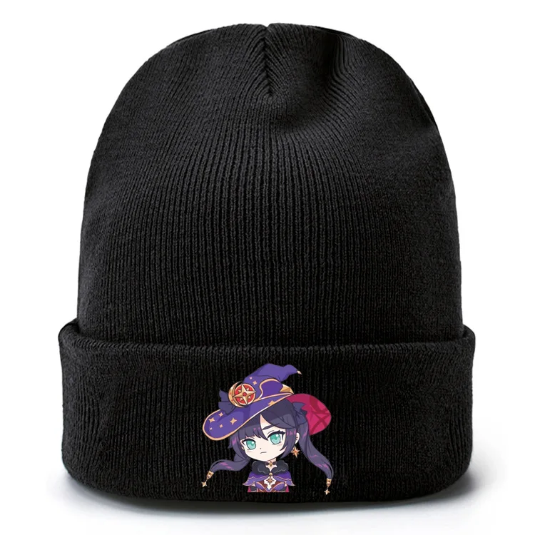 Anime Game Genshin Impact Simple 22 Styles Printing Unisex Warmth Cotton Knitted Hat Woolen Hat Gift