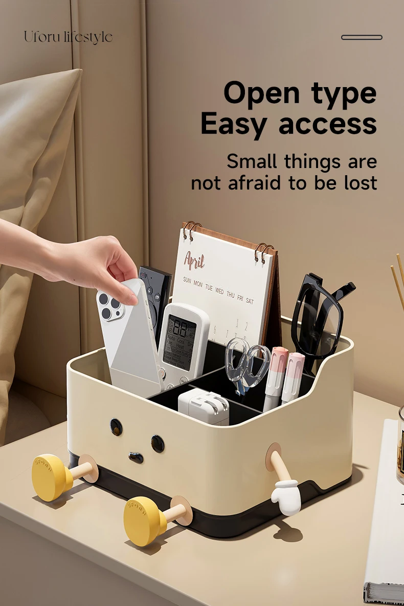 Cute Cartoon Style Desktop Storage Box Remote Control Sorting Box