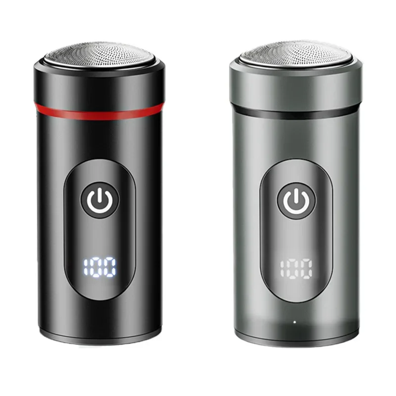 Mini Portable USB Car Shaving Razor German Small Cannon Shaver Digital Display High Power Shaver Compact Travel Grooming Tool