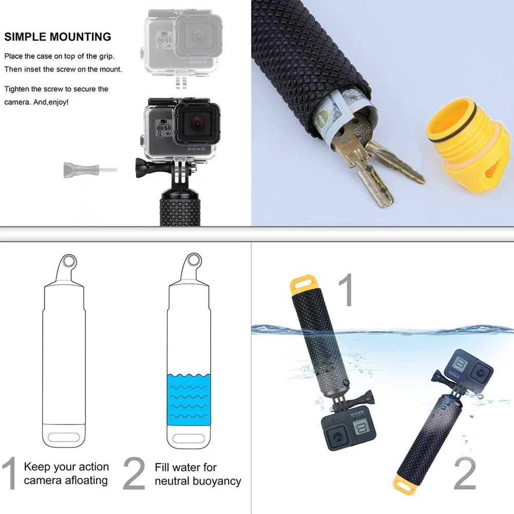 Ultimate Action Camera Accessory Kit with Case, Strap, Mount, and Selfie Stick