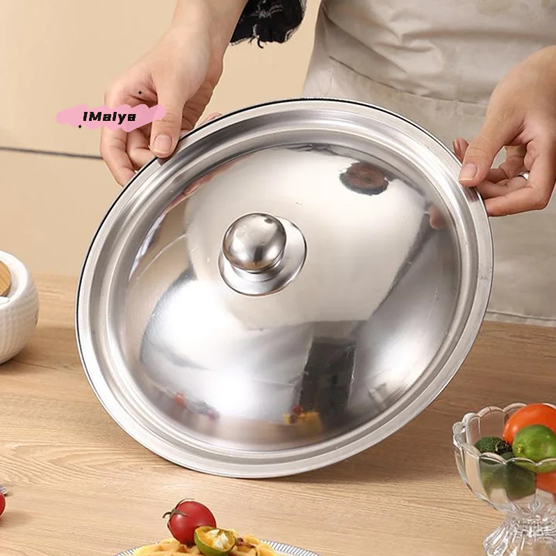 Universal Stainless Steel Pot Lid 10-32cm Smooth Edge Frying Pan Cover Dishwasher Safe For Skillet Wok Pot glass pot lid glass lid