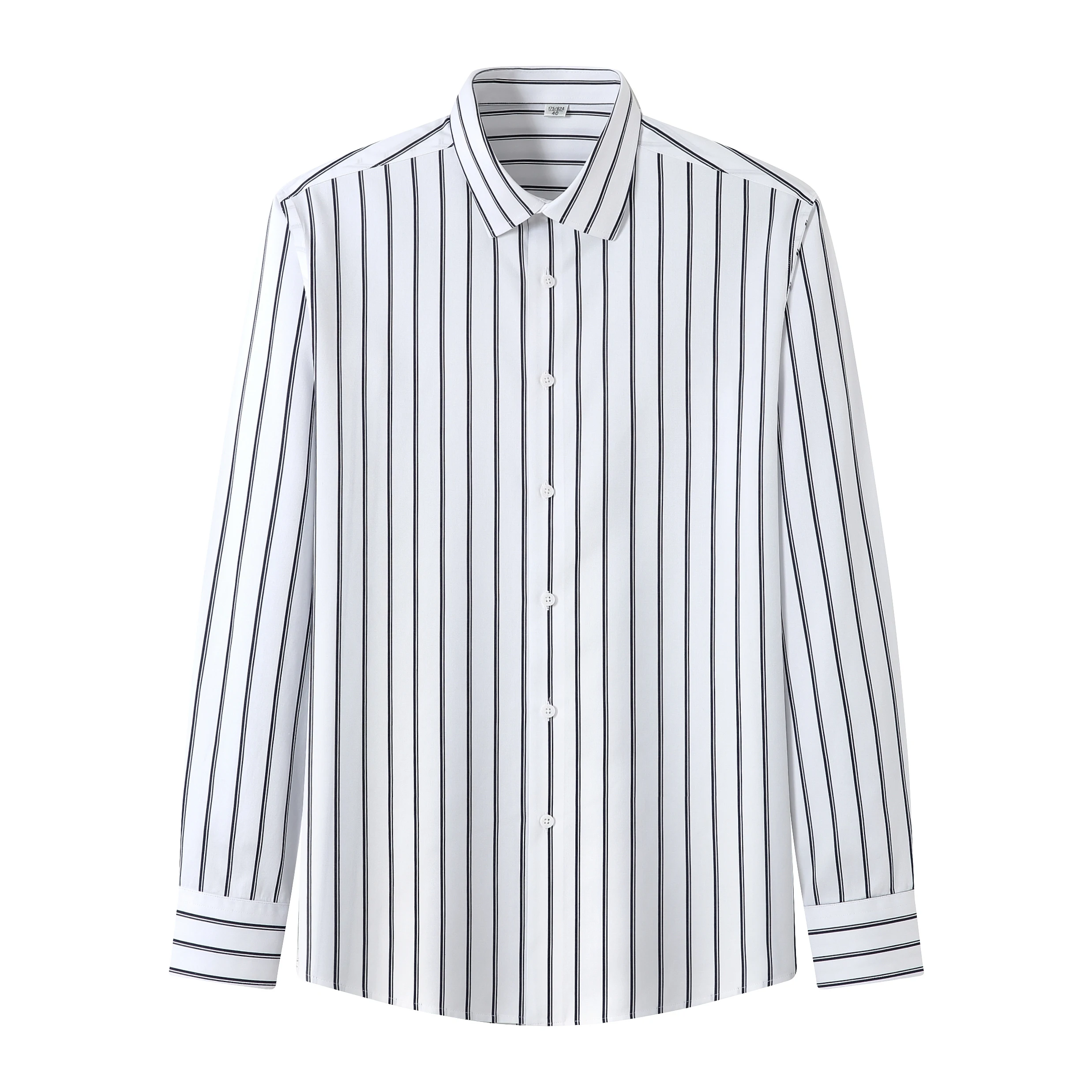 

Striped Shirt Men's Long Sleeve Cotton Business Leisure Slim Formal Dress Professional Youth Man's Shirts For Work Autumn