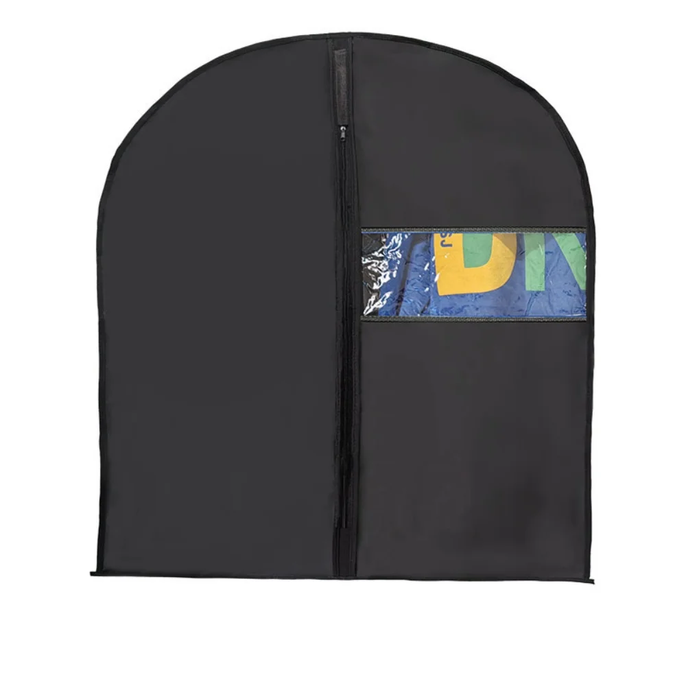 Dustproof Clothing Covers Waterproof Clothes Dust Cover Coat Suit Dress Protector Hanging Garment Bags Black Closet Organizer
