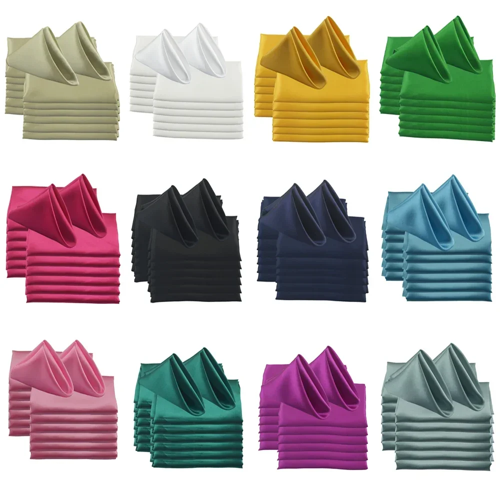30pcs 45x45cm Satin Cloth Table Napkins For Wedding Mariage Party Decors Restaurant Christmas Birthday Banquet Napkin Tea Towel 6