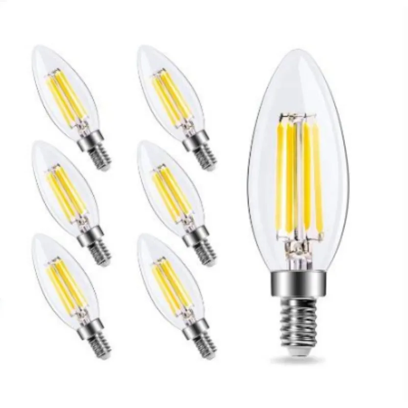 

6pcs LED Filament Bulb C35 4W 8W 12W Retro Edison Lamp E14 Bombillas AC220V-240V Vintage Lamp 2700K 4000K Indoor Home Lighting