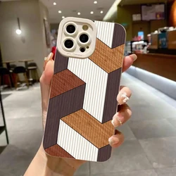 Luxury Vintage Wood Grain Pattern Shockproof Phone Case - iPhone 12 Pro (White - M2017)