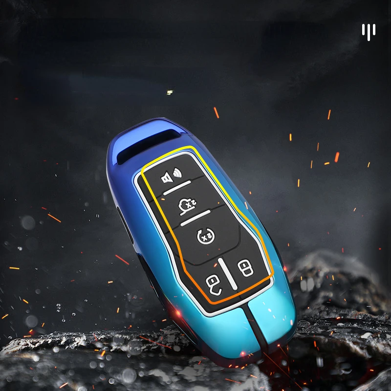 Custodia portachiavi per auto in lega colorata per Ford Fusion Mondeo Mustang F-150 Explorer Edge 2015 2016 2017 2018 accessori per auto - S002838717189450489ed4195a45262fde