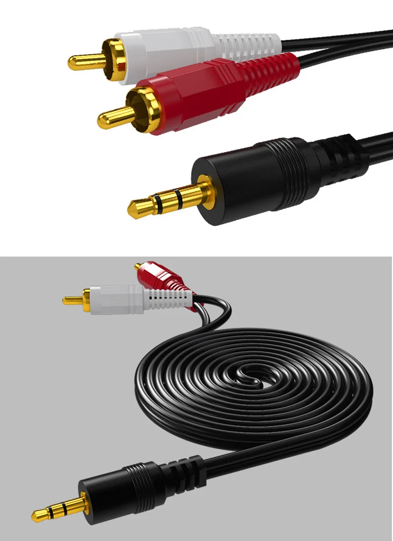 Cavo Audio Jack 3.5mm Maschio A 2 RCA Maschio - 1.5/5/10 Metri Per MP3, Telefono