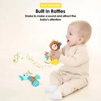 Hochets pour bébé, Animal en peluche doux, poignée à main, jouets pour bébé, Shaker froissé, grinçant, jouets apaisants sensoriels, cadeaux pour tout-petits 5