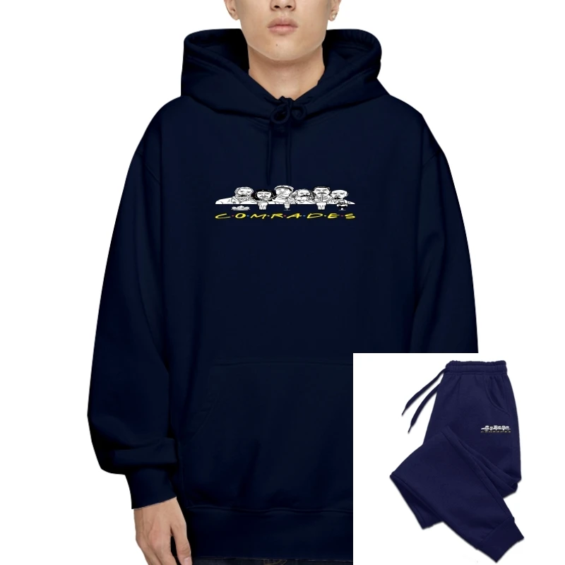 

Summer T-Sweatshirt Hoodies Communist Friends Men Pullover Comrades Marxism Marx Engels Lenin Stalin and Mao Zedong Drawstring V