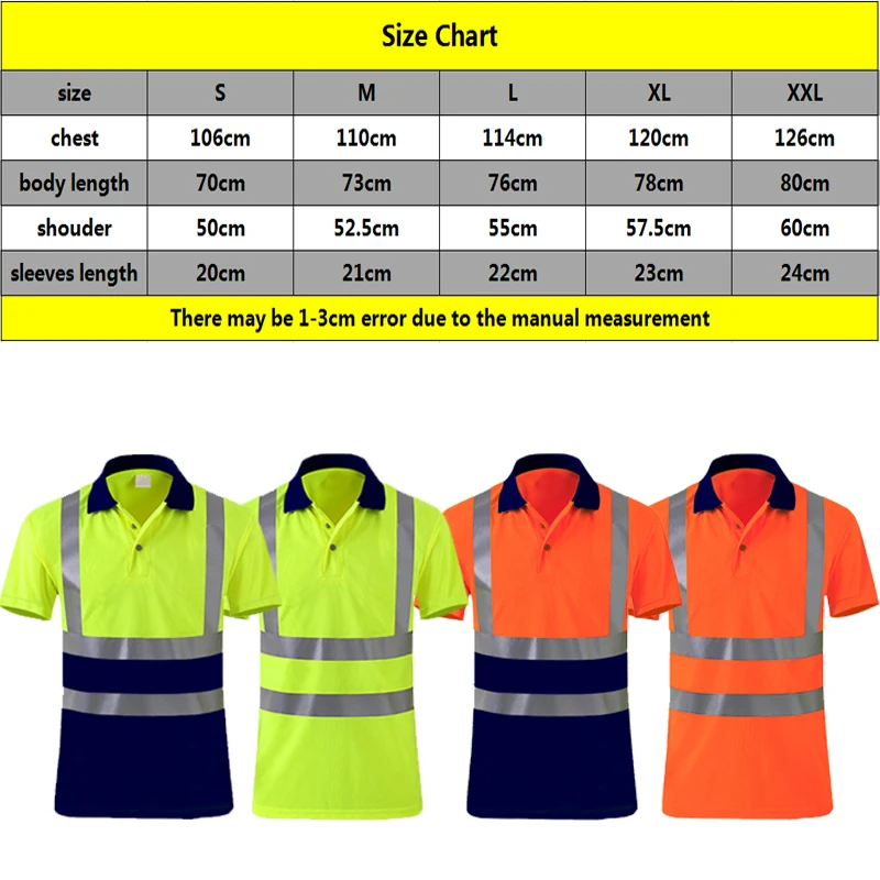 Reflective Safety Polo Shirt for Men Work Shirts