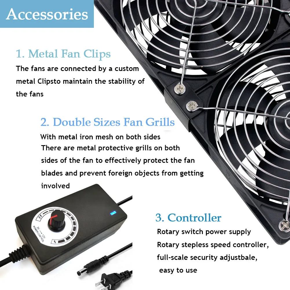 Gdstime-ventilador para Máquina de Mineração Btc 12cm Alta Velocidade dc 12v 220v Chassi da Estação de Trabalho 120 mm Ventilador Refrigerador de Servidor Violento - Imagem 2
