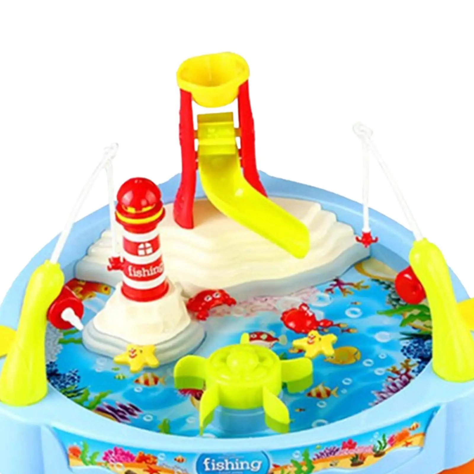 

Water Circulating Fishing Game Board Play Set Water Table Toys Electronic Toy Fishing Set for Outside Outdoor Activity Age 1-3