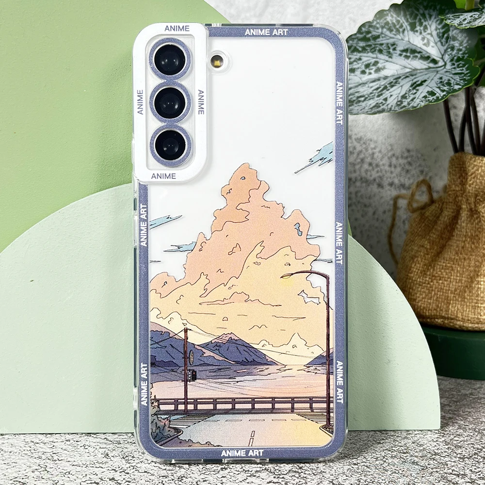Case For Samsung Galaxy A13 A14 A22 A31 A32 A33 A50 A54 A52 A53 A72 A73 Soft Cover Anime Art Landscape- S0028b3d3cbf44a3a938e5000695cdeae1
