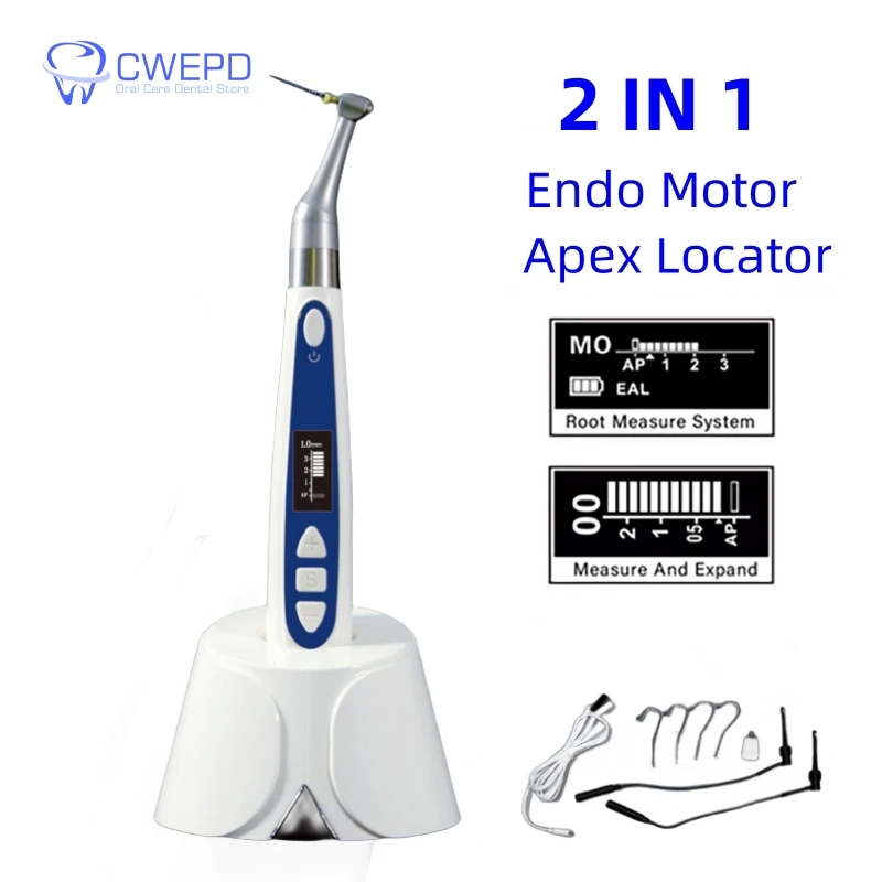 

Endomotor With Apex Locator Y-SMART PRO 2 IN 1 Dental Endo Motor 1:1 Contra Angle 10 Program Setting Dentistry Equipment