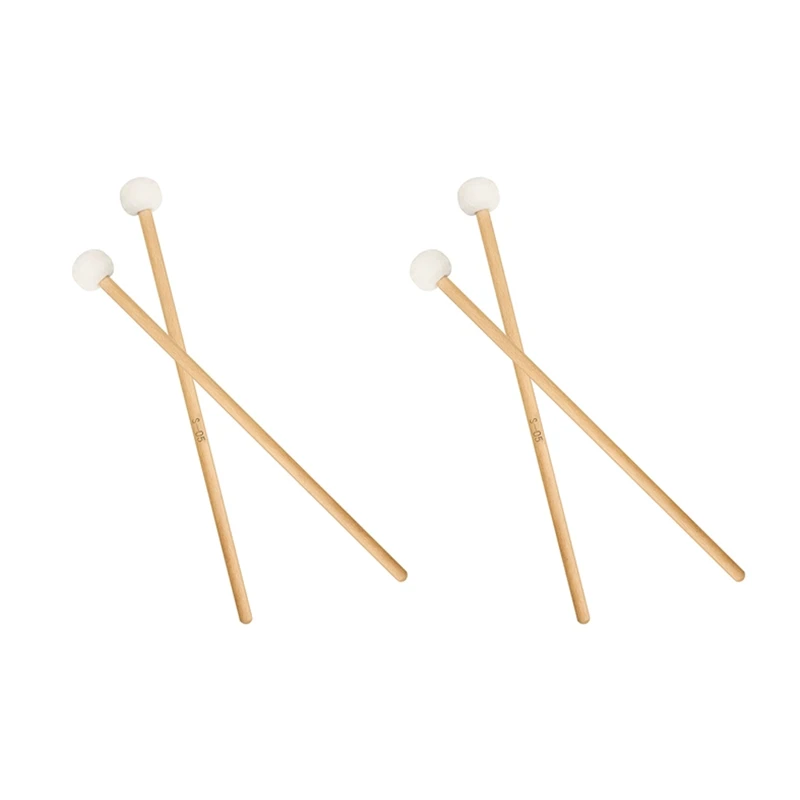 

4 Pieces Double Head Drum Cymbal Gong Mallet Soft Hammer Sticks Mallets Rods Felt Hammer 385Mm