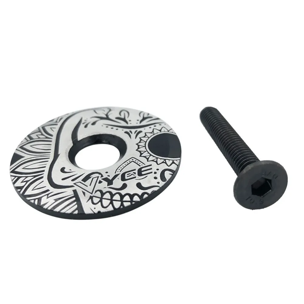 Bike Stem Cap With Plated Screws Carbon Corrosion Cover for Bicycle Fork Front, Bike Stem Cap, Bicycle Head Cap