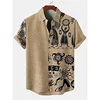 Fashionable and minimalist 3D cotton and linen short sleeved shirt, comfortable hot selling in summer and autumn, African tribal 3