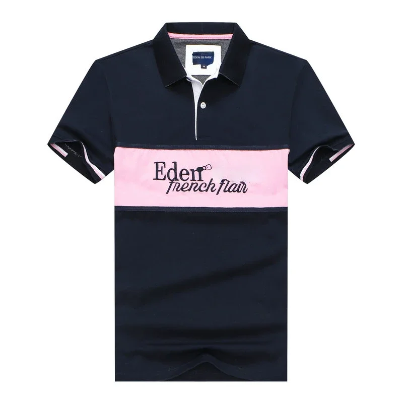 

Мужская хлопковая рубашка-поло, Классическая Повседневная рубашка-поло из хлопка, с вытягивающимся верхом, в стиле смарт-парка, большие размеры M-3XL, лето 2023