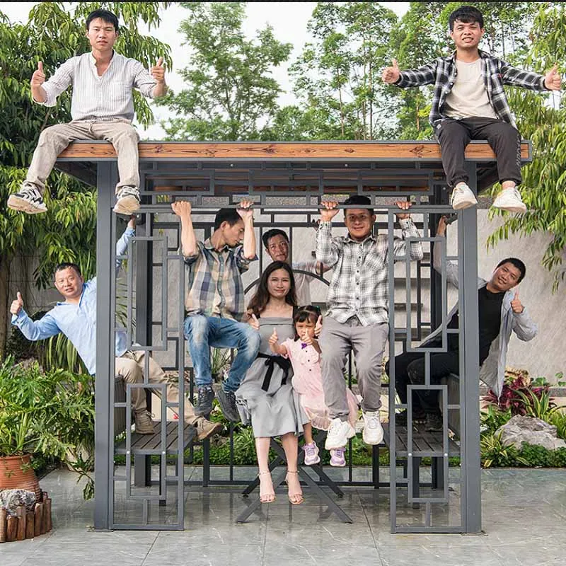 Outdoor pavilion, courtyard, villa, courtyard, outdoor garden, new Chinese style aluminum alloy pavilion