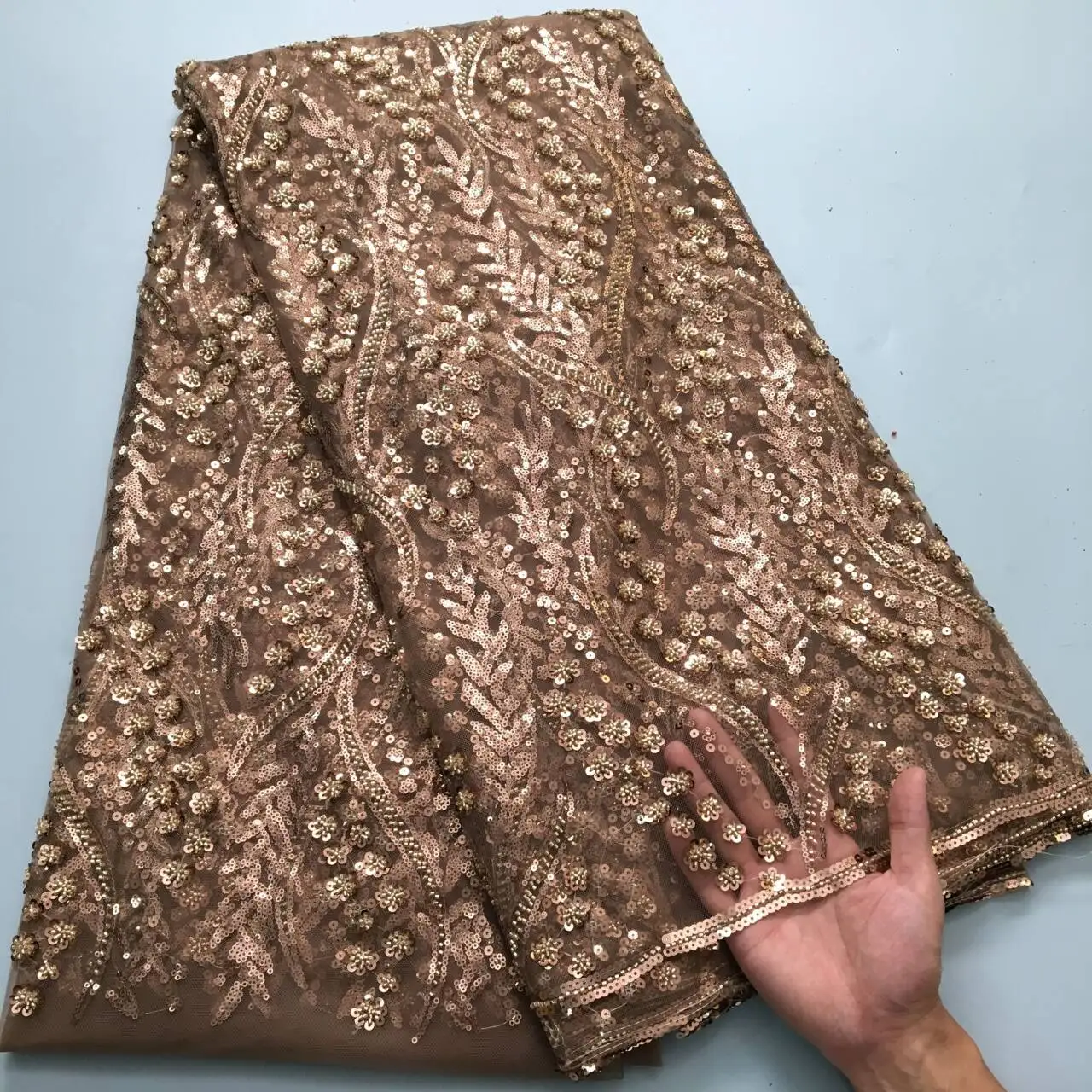 SJD LACE French Mesh Bridal Lace Fabric Beads African Sequins Lace 2025 Hot Sale Nigerian Beads For Women Wedding Dress Sew 3803 SJD LACE French Mesh Bridal Lace Fabric Beads African Sequins Lace 2025 Hot Sale Nigerian Beads For Women Wedding Dress Sew 3803