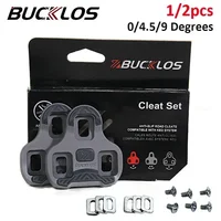 BUCKLOS for LOOK Keo Cleats Float Road Cycling Shoes Pedal Cleats for Look Keo Bike Self Locking Pedal Plate 4.5/9 Degree 1/2pc 1