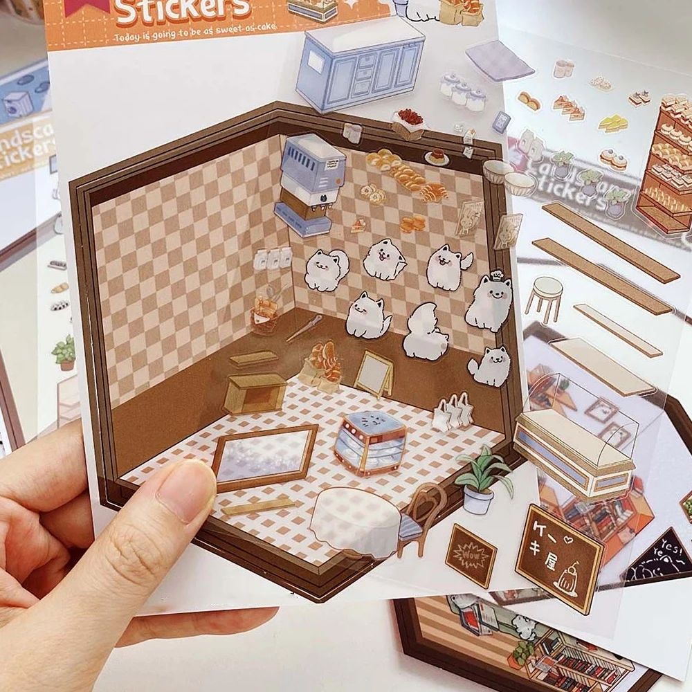 Adesivi Gioco Bambini - Stanza dei gatti 3D con 6 varianti