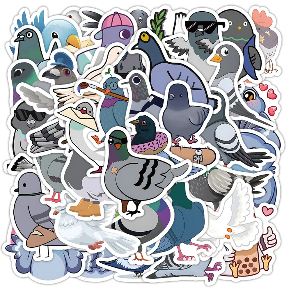 10 30 50pcs cute cartoon tarot card aesthetic stickers decals laptop phone scrapbook album decoration graffiti sticker kids toys 10/30/60pcs Cute Cartoon Animal Pigeons Graffiti Stickers Decal Laptop Guitar Phone Scrapbook Suitcase Funny Decoration Sticker