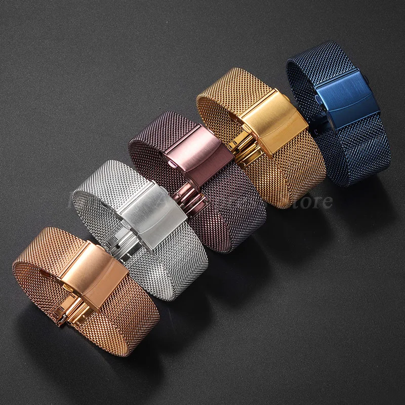 Premium Stainless Steel Mesh Milanese Watch Strap - Versatile Sizing Options