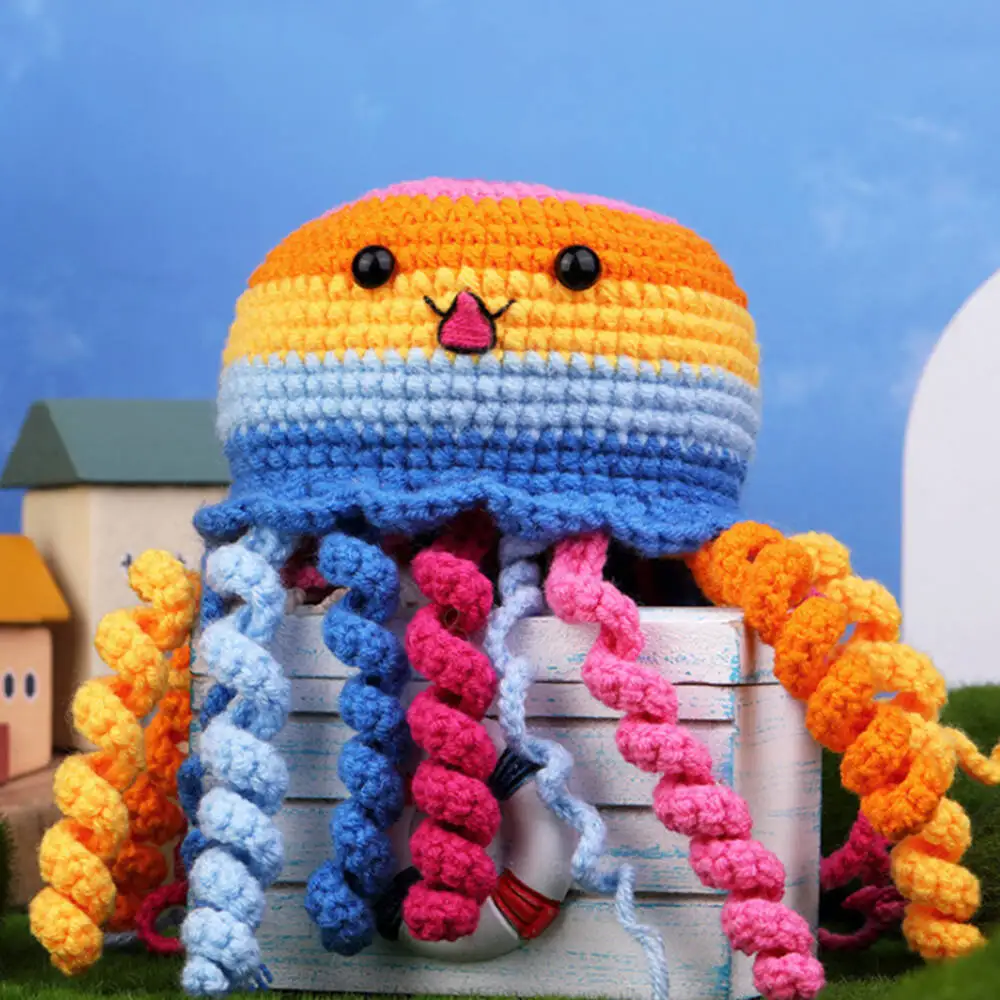 Jellyfish Family Crochet Kit – DIY Handmade Animal Crochet Set with Yarn & Tools 2