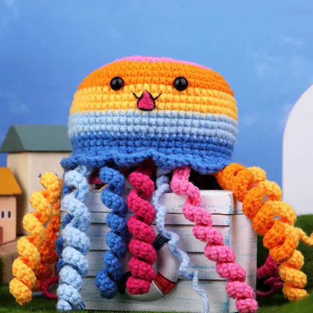 Jellyfish Family Crochet Kit – DIY Handmade Animal Crochet Set with Yarn & Tools 2