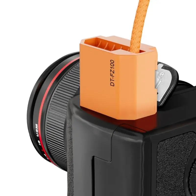 DT-FZ100 D-Tap to NP-FZ100 Dummy Battery Cable Wire DC Coupler Accessory for Sony A7R V/A7 IV/A7S III/A7R IV Camera