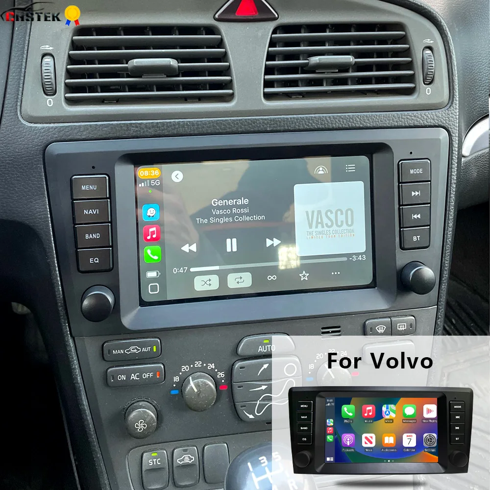 CHSTEK Radio de coche 8 "Carplay para Volvo S40 S60 2000-2004 V40 V70 XC70 XC90 navegación Multimedia GPS Bluetooth WIFI 4G Android 13 1